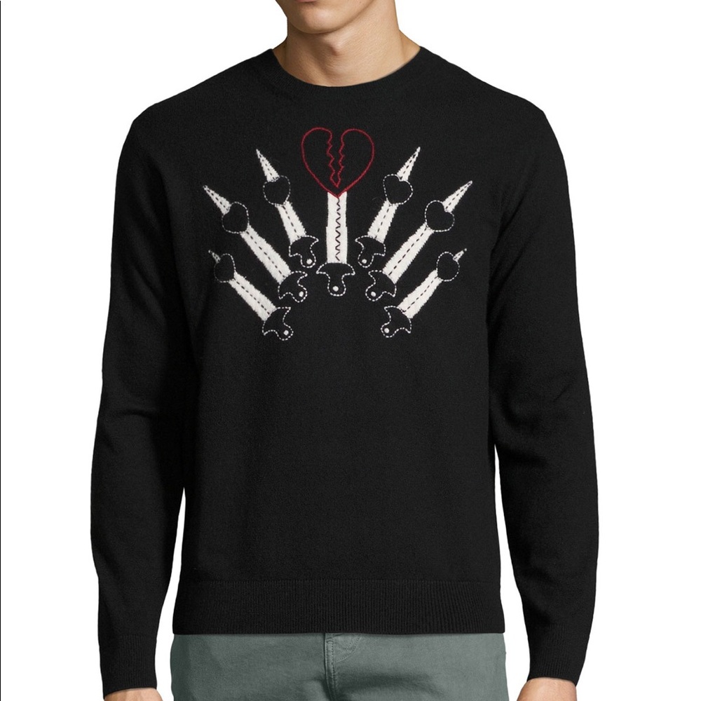 valentino love blade cashmere-blend sweater